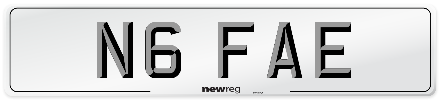 N6 FAE Front Number Plate
