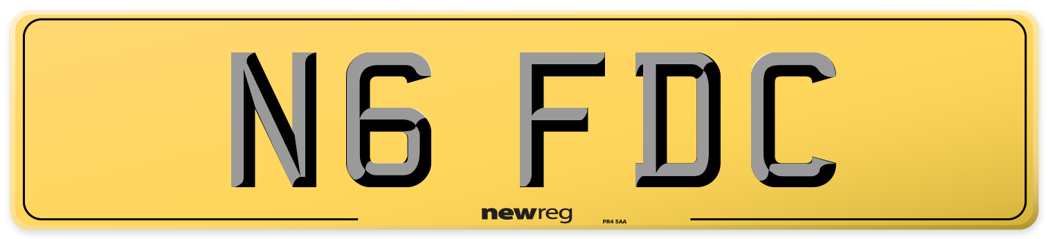 N6 FDC Rear Number Plate