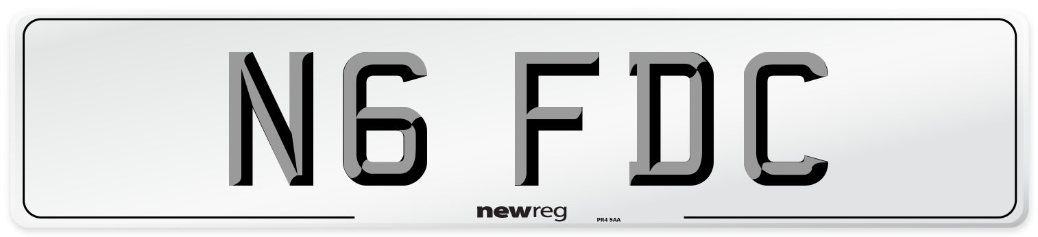 N6 FDC Front Number Plate