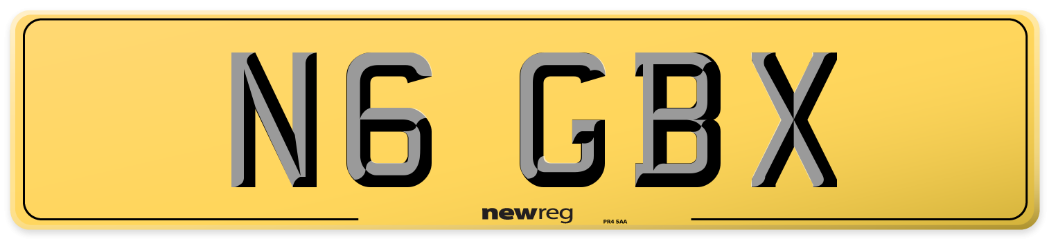 N6 GBX Rear Number Plate