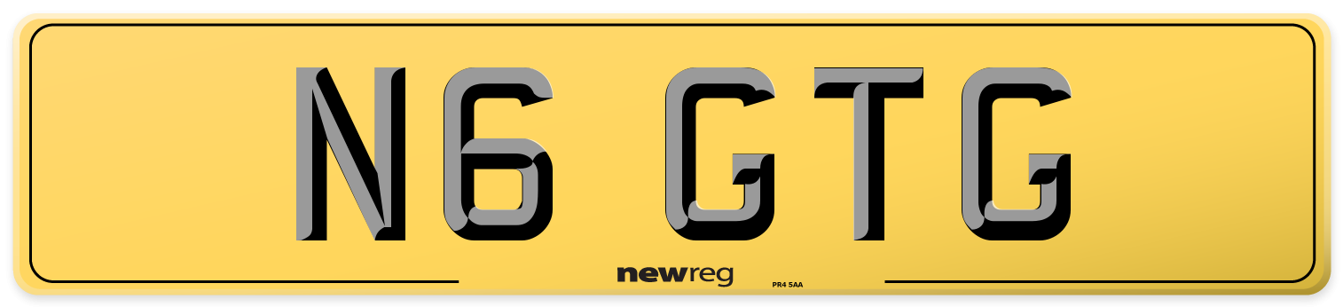 N6 GTG Rear Number Plate