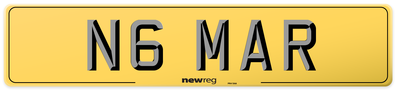 N6 MAR Rear Number Plate