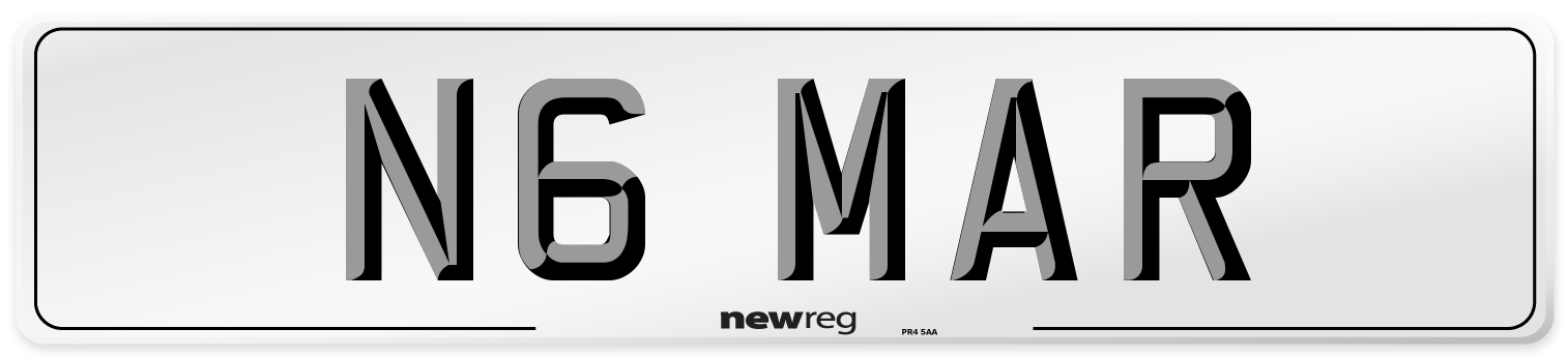 N6 MAR Front Number Plate