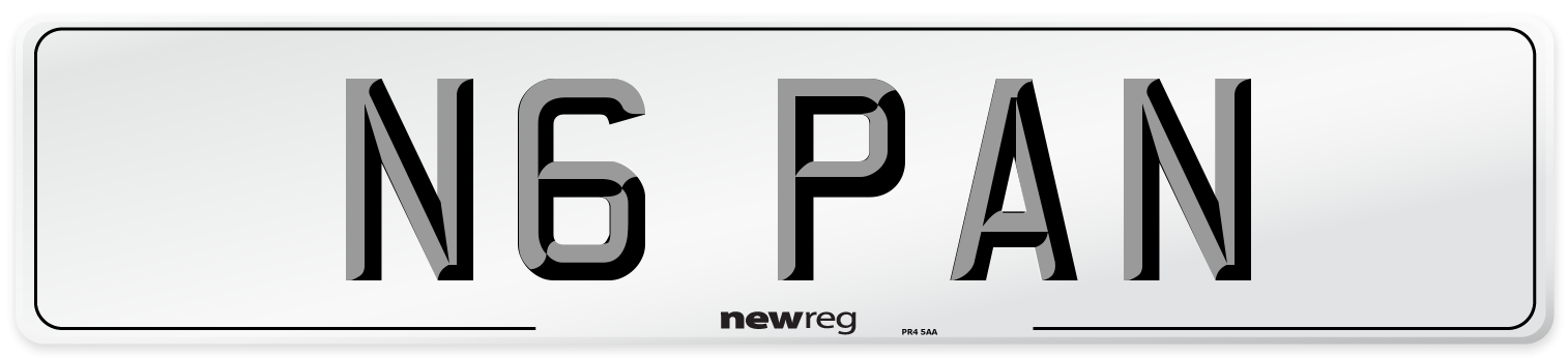 N6 PAN Front Number Plate