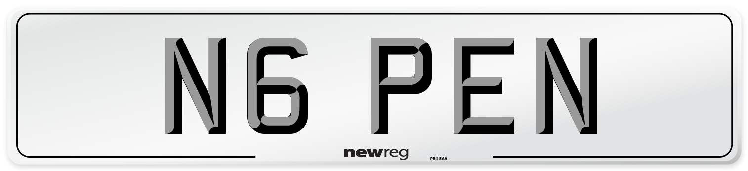 N6 PEN Front Number Plate