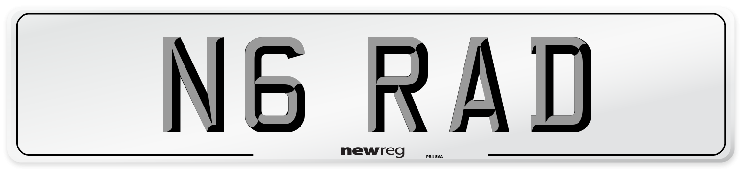 N6 RAD Front Number Plate