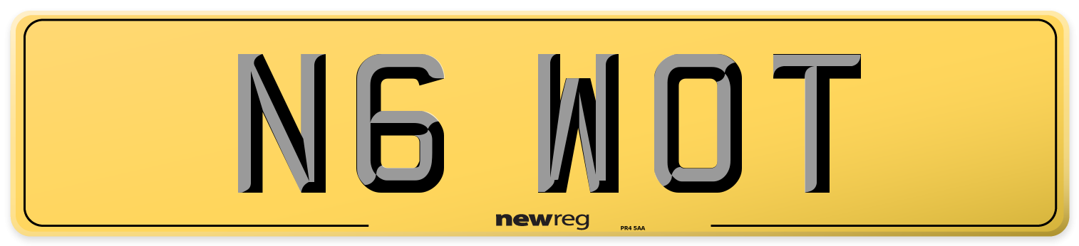 N6 WOT Rear Number Plate