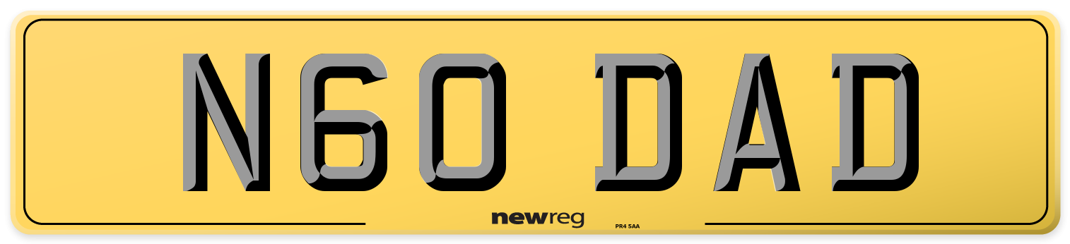 N60 DAD Rear Number Plate