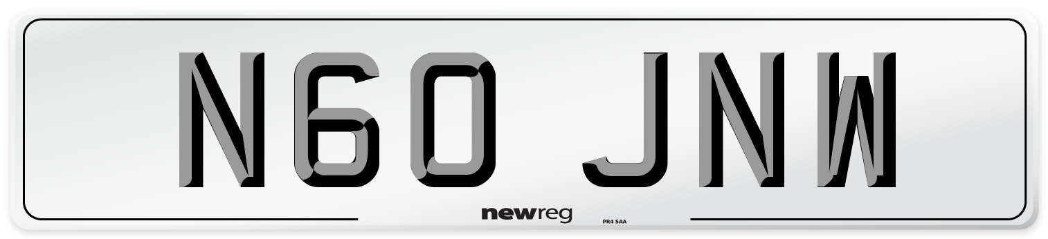 N60 JNW Front Number Plate