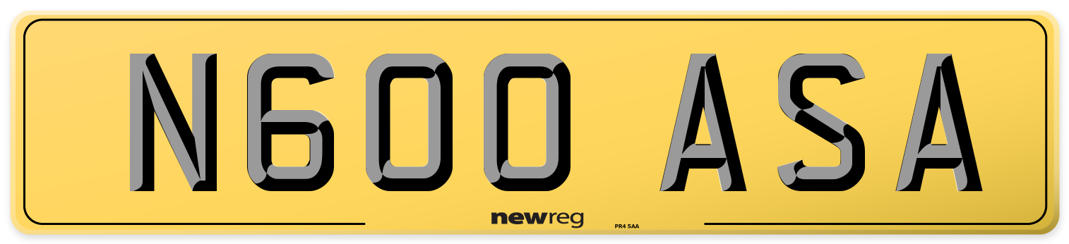 N600 ASA Rear Number Plate