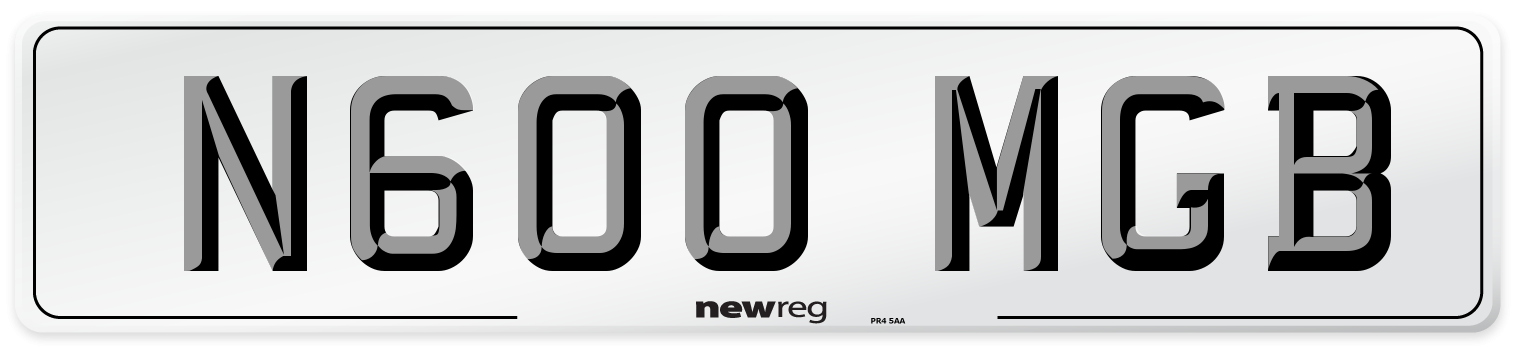 N600 MGB Front Number Plate