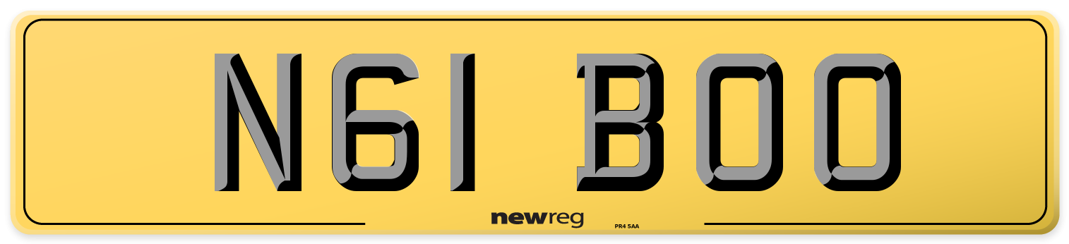 N61 BOO Rear Number Plate