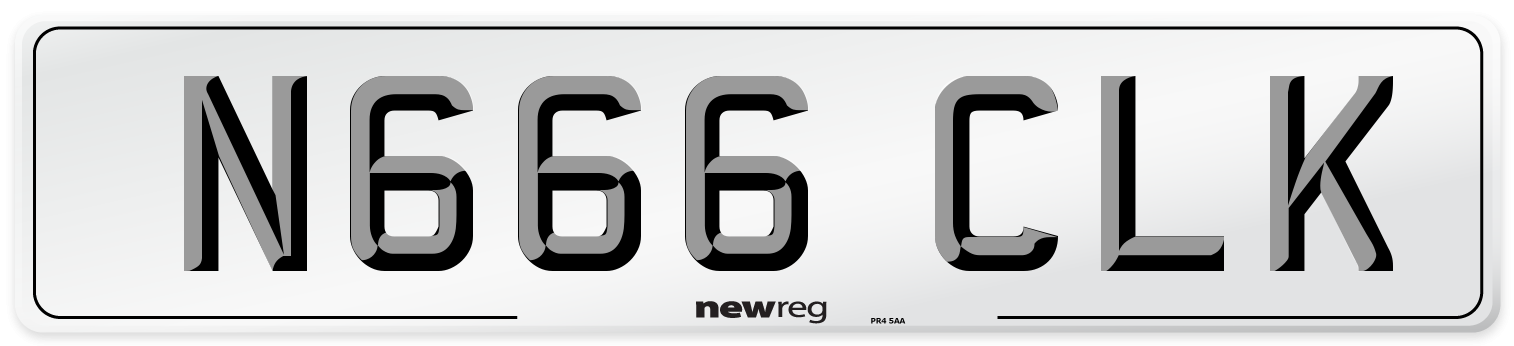 N666 CLK Front Number Plate