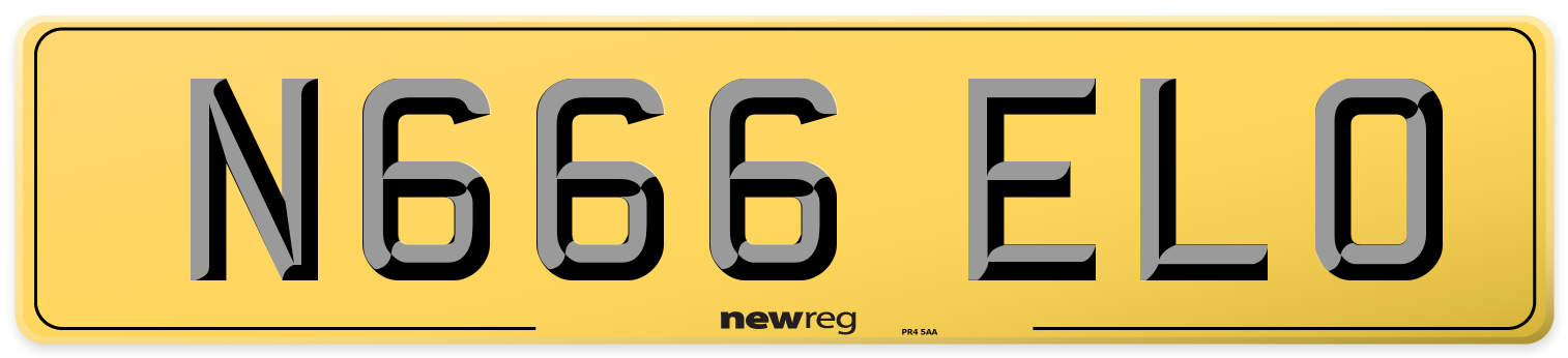 N666 ELO Rear Number Plate