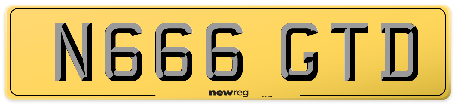 N666 GTD Rear Number Plate