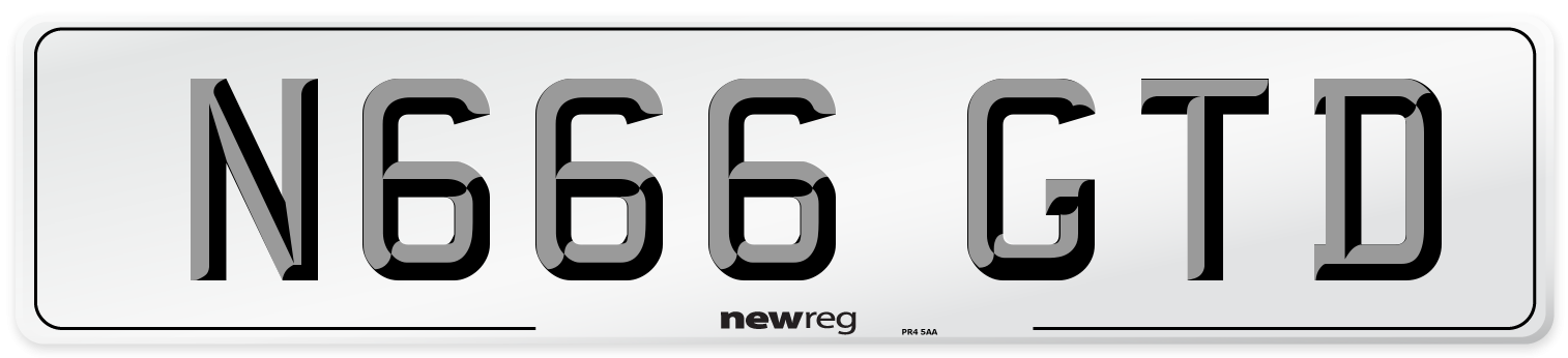 N666 GTD Front Number Plate