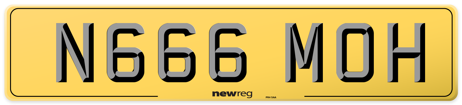 N666 MOH Rear Number Plate