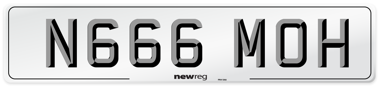 N666 MOH Front Number Plate