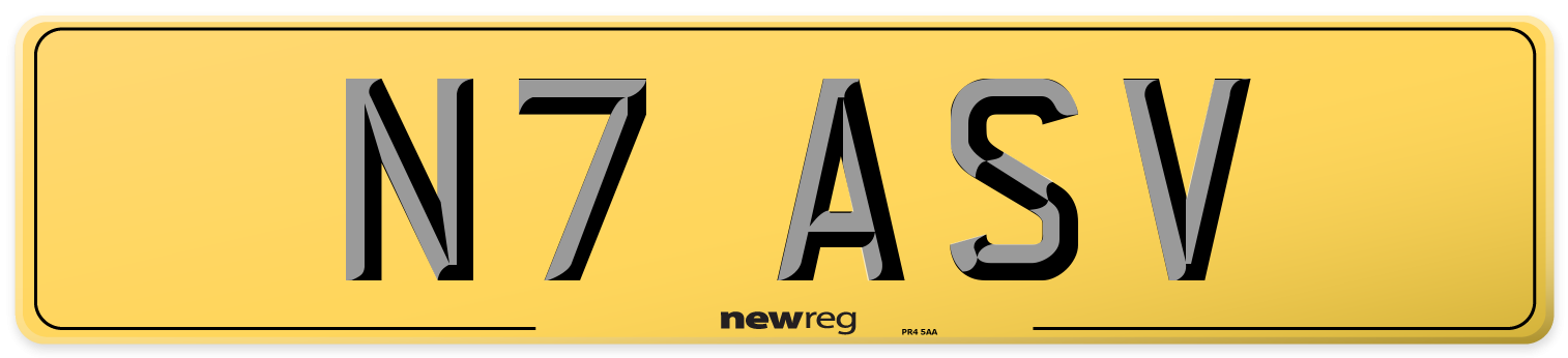 N7 ASV Rear Number Plate