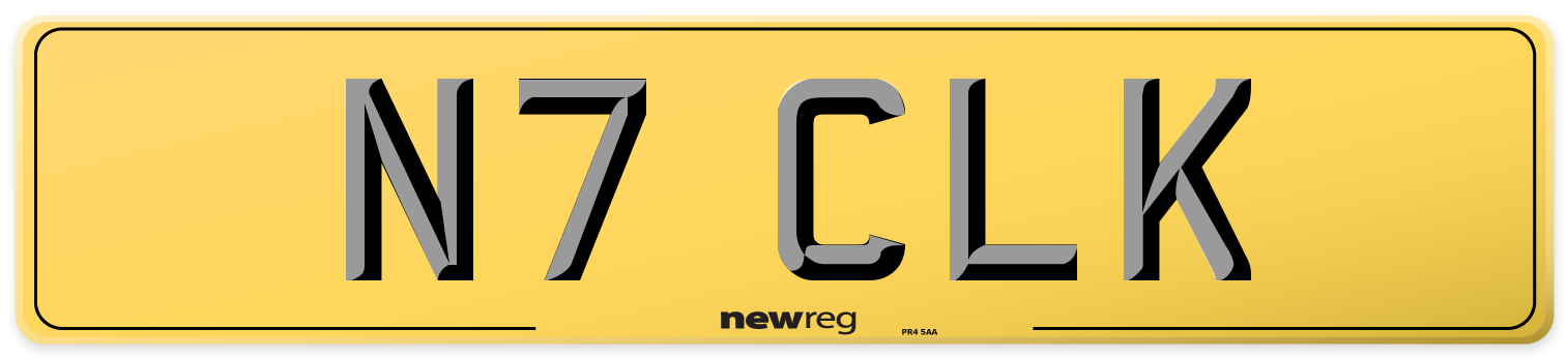N7 CLK Rear Number Plate