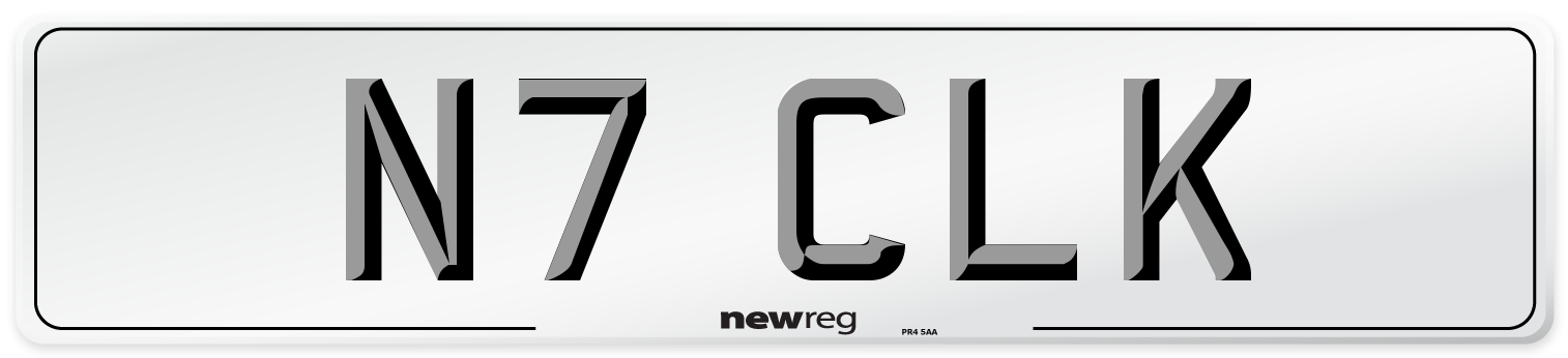 N7 CLK Front Number Plate