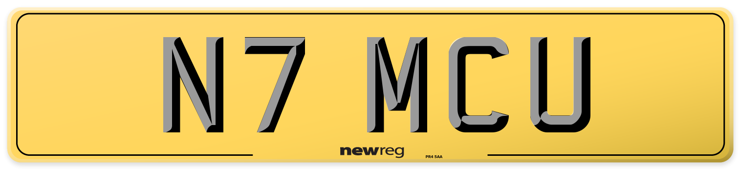 N7 MCU Rear Number Plate