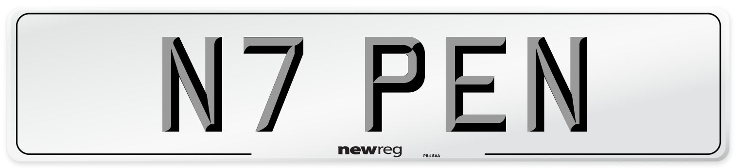 N7 PEN Front Number Plate