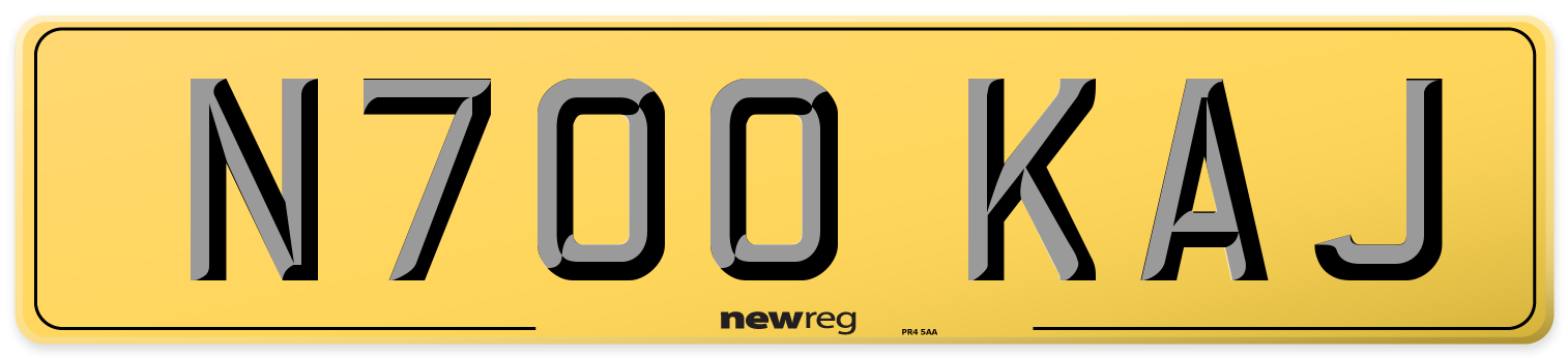 N700 KAJ Rear Number Plate