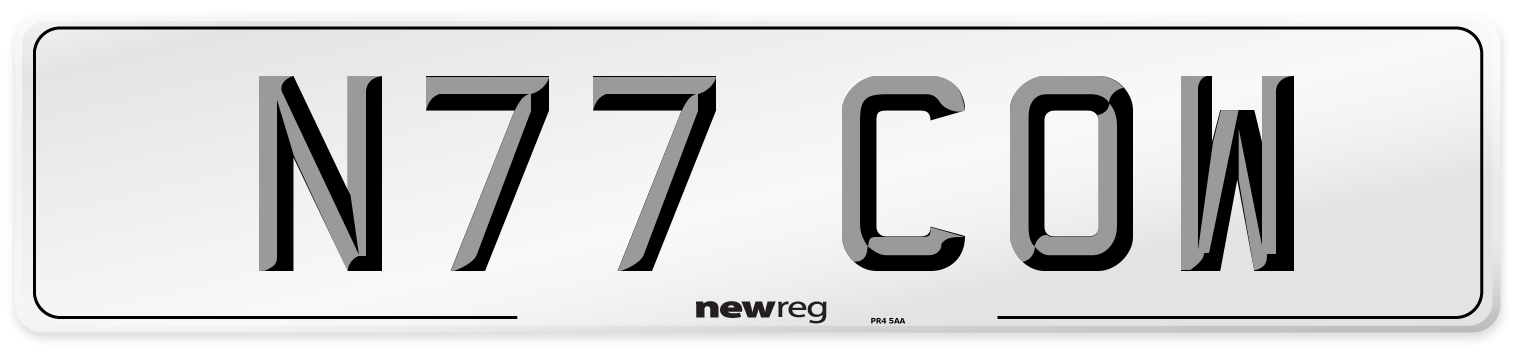 N77 COW Front Number Plate