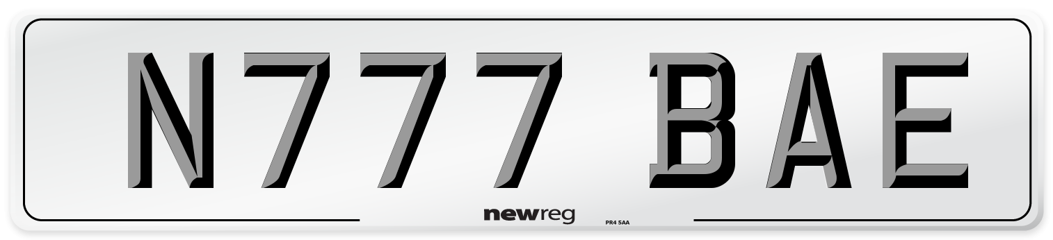 N777 BAE Front Number Plate