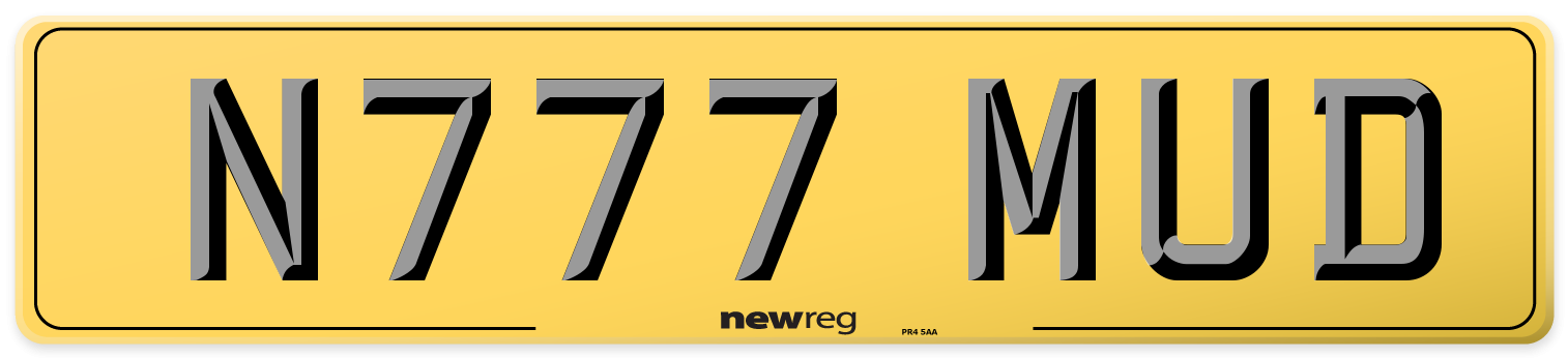N777 MUD Rear Number Plate