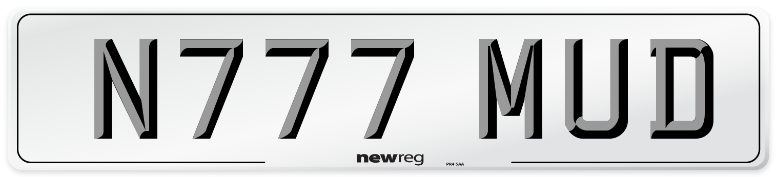 N777 MUD Front Number Plate