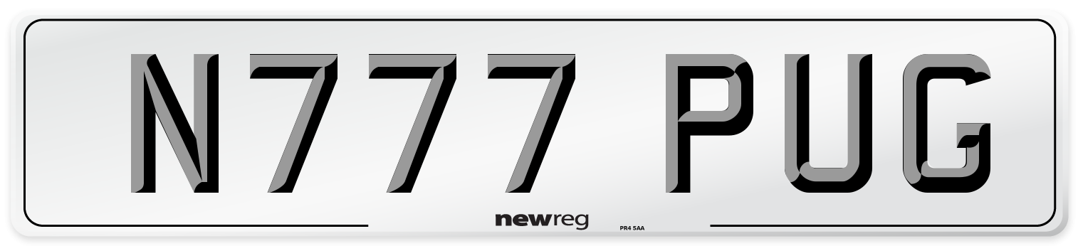 N777 PUG Front Number Plate