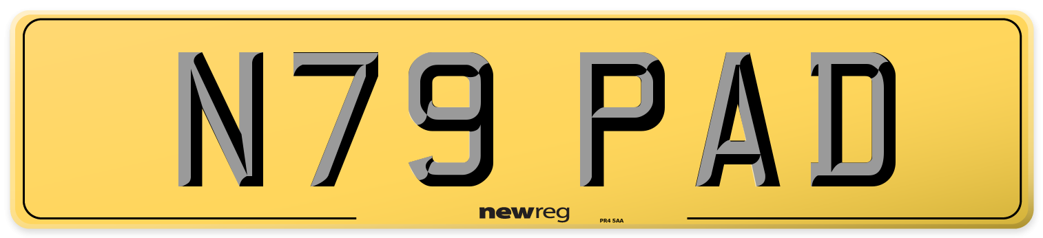 N79 PAD Rear Number Plate