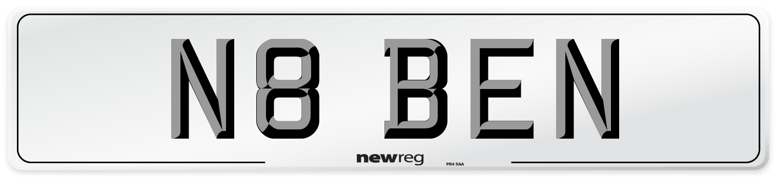 N8 BEN Front Number Plate