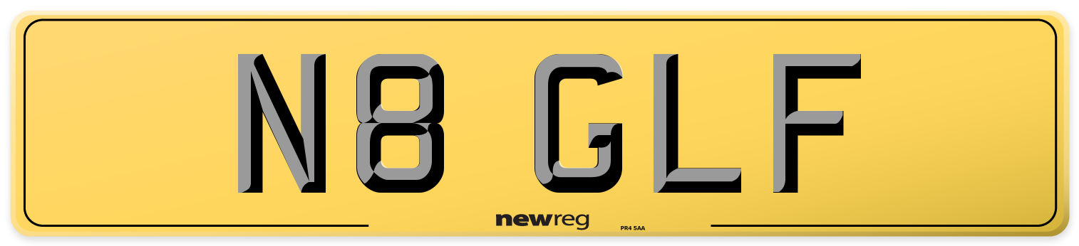 N8 GLF Rear Number Plate