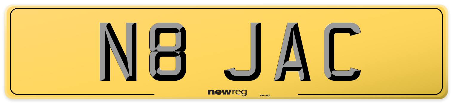 N8 JAC Rear Number Plate