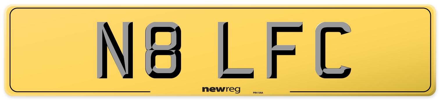N8 LFC Rear Number Plate