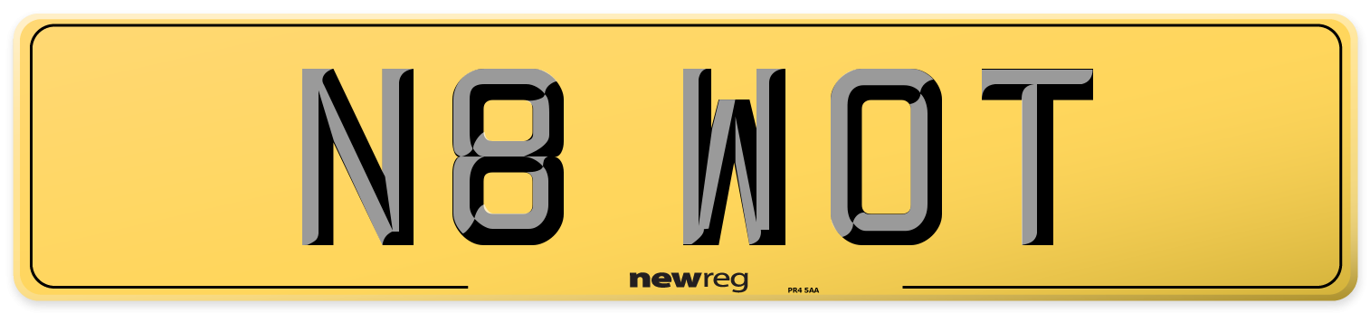 N8 WOT Rear Number Plate