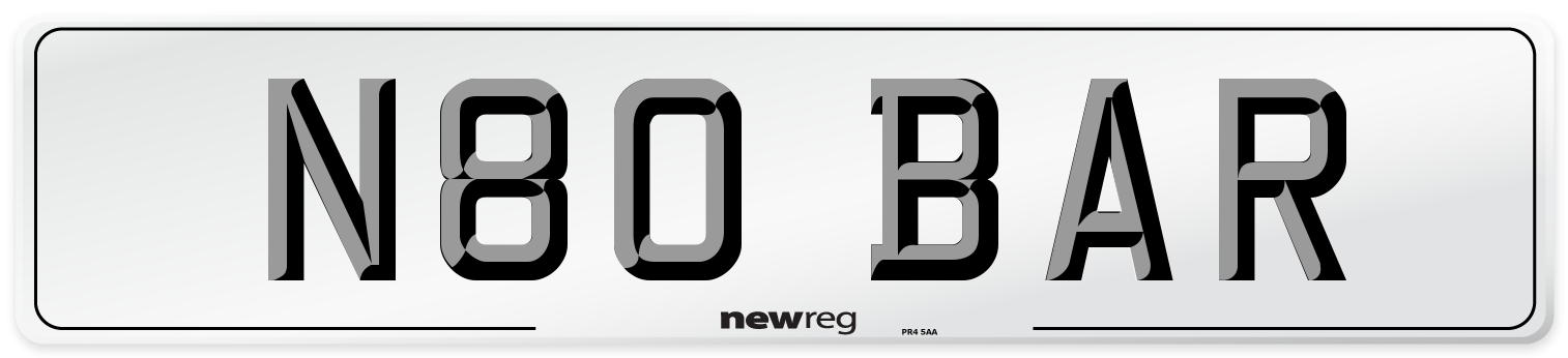 N80 BAR Front Number Plate