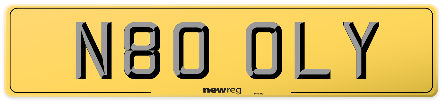 N80 OLY Rear Number Plate
