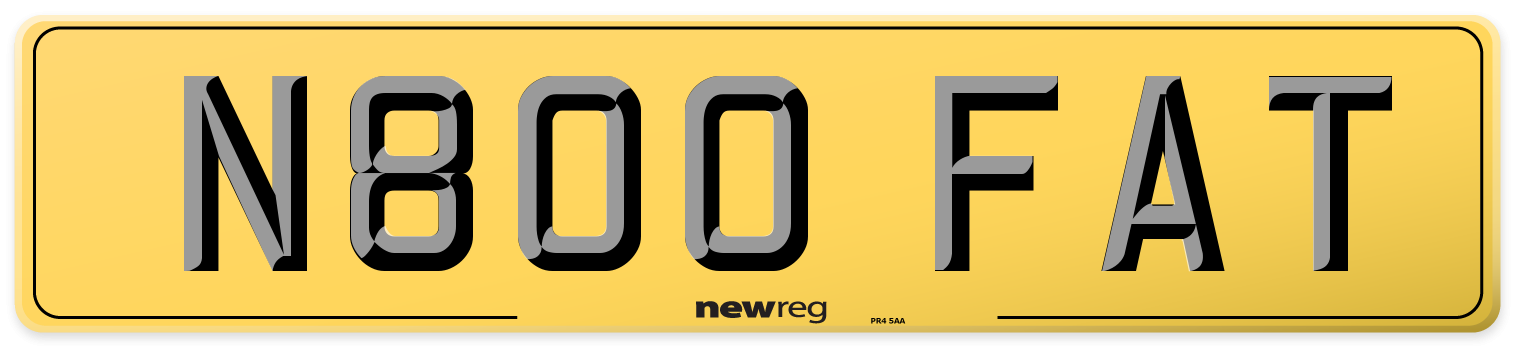 N800 FAT Rear Number Plate