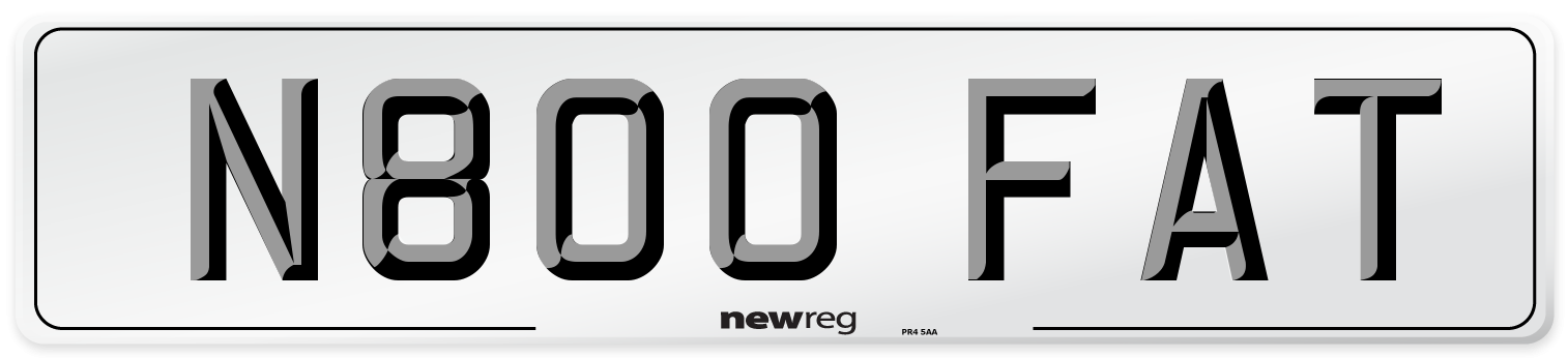 N800 FAT Front Number Plate