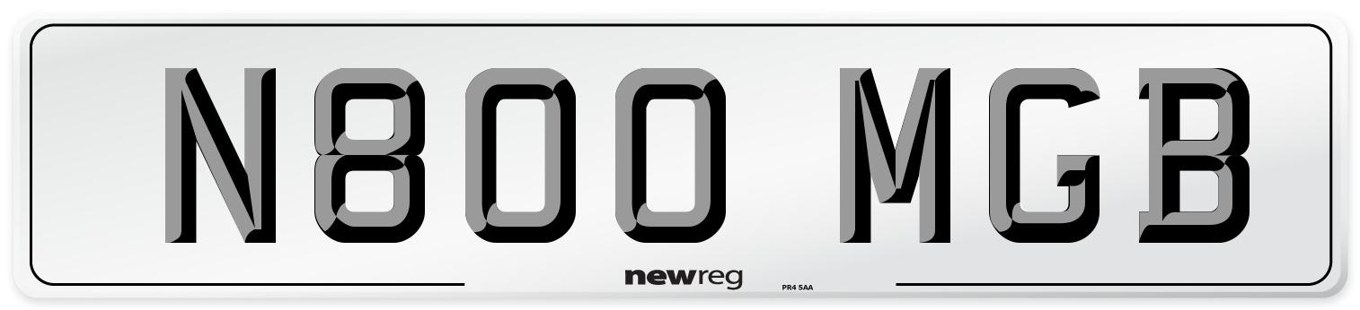 N800 MGB Front Number Plate