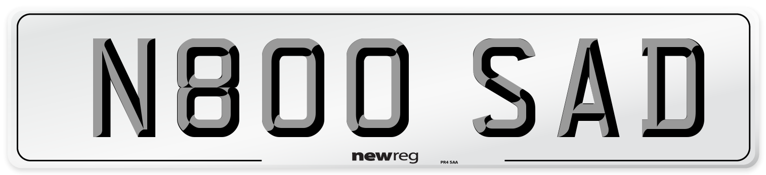 N800 SAD Front Number Plate