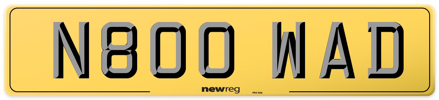 N800 WAD Rear Number Plate