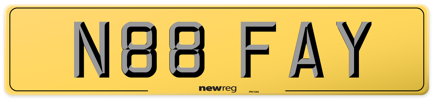 N88 FAY Rear Number Plate