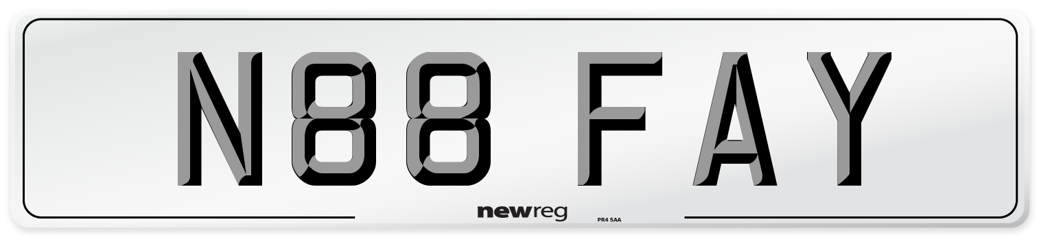 N88 FAY Front Number Plate