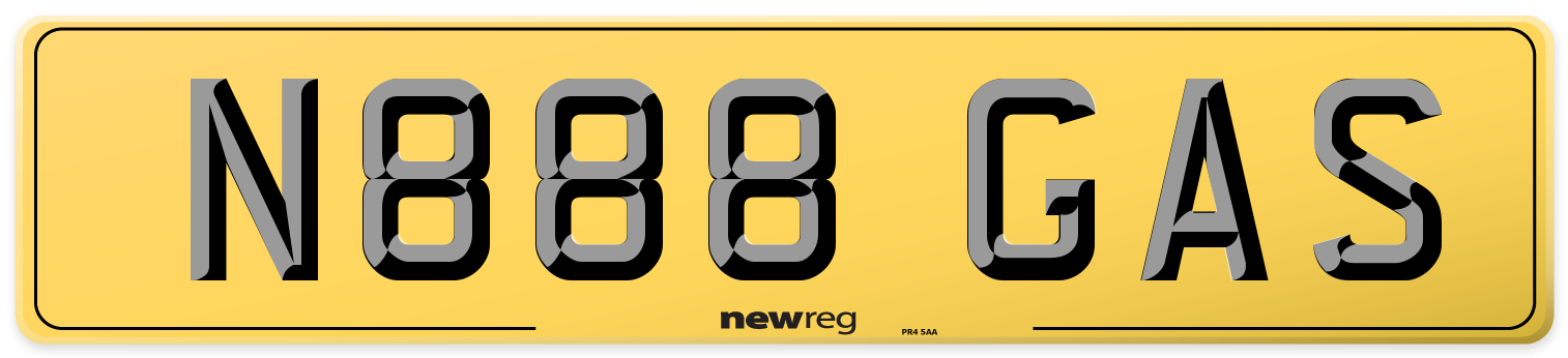 N888 GAS Rear Number Plate