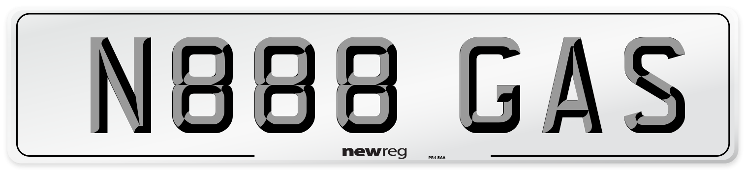N888 GAS Front Number Plate